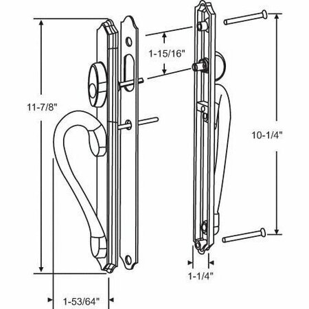 STRYBUC PATIO DOOR HANDLE SET WHITE 13-346W